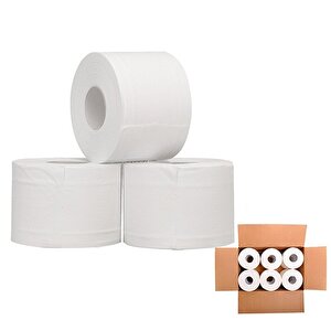 İçten Çekmeli Mini Tuvalet Kağıdı Çift Katlı 4 Kg. 12 Rulo X 2 Koli