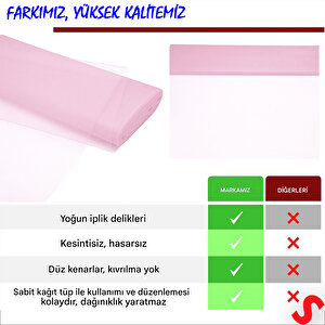 Süsleme Tülü Kristal Tül, 3 Mt En X 1 Mt Uzunluk - Pembe