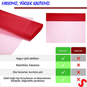 Süsleme Tülü Kristal Tül, 3 Mt En X 1 Mt Uzunluk - Kırmızı