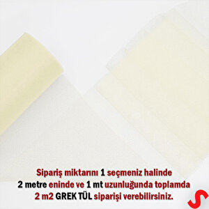 Süsleme Tülü Grek Tül, 2 Mt En X 1 Mt Uzunluk - Krem