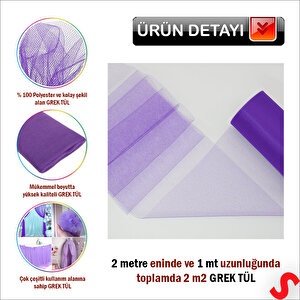 Süsleme Tülü Grek Tül, 2 Mt En X 1 Mt Uzunluk - Mor