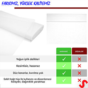 Süsleme Tülü Kristal Tül, 3 Mt En X 1 Mt Uzunluk - Beyaz