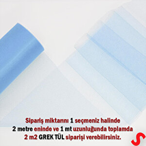 Süsleme Tülü Grek Tül, 2 Mt En X 1 Mt Uzunluk - Mavi