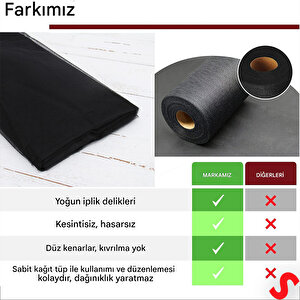 Süsleme Tülü Grek Tül, 2 Mt En X 1 Mt Uzunluk - Siyah