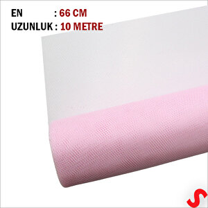 Süsleme Tülü Grek Tül Rulo, 66 Cm X 10 Mt - Pembe