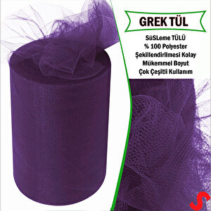 Süsleme Tülü Grek Tül Rulo, 66 Cm X 10 Mt - Mor