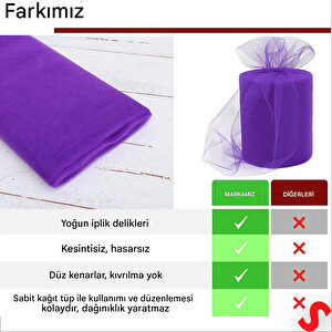 Süsleme Tülü Grek Tül Rulo, 66 Cm X 10 Mt - Mor