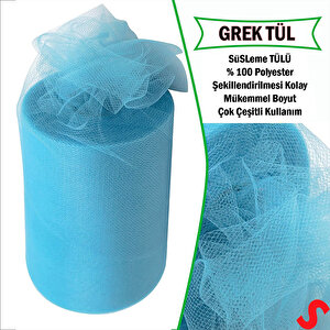 Süsleme Tülü Grek Tül Rulo, 66 Cm X 10 Mt - Mavi