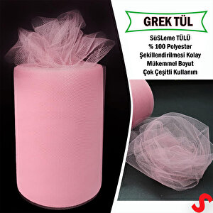 Süsleme Tülü Grek Tül, 2 Mt En X 1 Mt Uzunluk - Pembe
