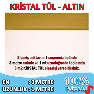 Süsleme Tülü Kristal Tül, 3 Mt En X 1 Mt Uzunluk - Altın