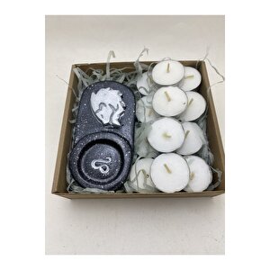 Aslan Burcu Mumluk 3 Adet Tealight Balmumu Mum Hediyeli Özel Kutusunda