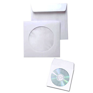 Cd Zarfı Pencereli Cd / Dvd  Zarf Beyaz Zarf - 10 Adet