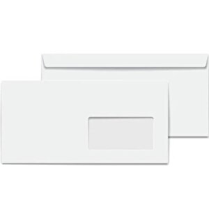 Diplomat Zarf Pencereli 105 X 240 Mm Beyaz - 20 Adet