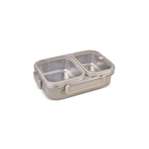Bento Lunch Box 2 Bölmeli Beige