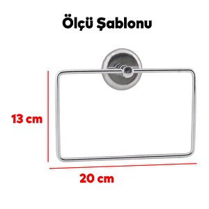 Kare Havluluk Lavabo Banyo Mutfak Aparat Standı Bez Havlu Askısı Paslanmaz Metal Krom Renk Vidalı