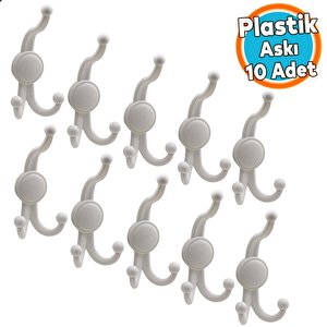 Askılık Portmanto Vestiyer Banyo Dolap Elbise Askısı Sert Plastik 10 Adet