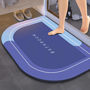 Köşeli Antibakteriyel Diatomit Süper Sihirli Su Emici Kaymaz Tabanlı Banyo Paspası 60*40 Cm