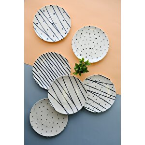 Tabak Evi̇ Porselen Dash Pasta Tabağı 20cm 6 Kişilik 6 Parça Tvl6ptprs1108