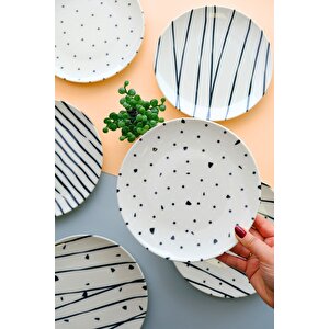 Tabak Evi̇ Porselen Dash Pasta Tabağı 20cm 6 Kişilik 6 Parça Tvl6ptprs1108