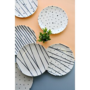 Tabak Evi̇ Porselen Dash Pasta Tabağı 20cm 6 Kişilik 6 Parça Tvl6ptprs1108