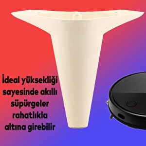 Mobilya Yatak Kanepe Sehpa Tv Ünitesi Koltuk Ayağı 15 Cm Krem Baza Ayak ( 4 Adet)