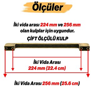 Metal Kulp 256 Mm -25.6 Cm Mobilya Çekmece Mutfak Dolabı Dolap Kulpları Kulbu Kulpu Antik Sarı