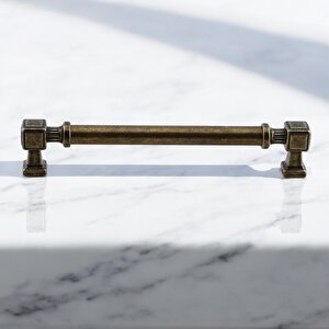 Mobilya Mutfak Çekmece Dolap Kulpu Kulbu Kulpları 16 Cm Antik Sarı Eskitme Metal 160 Mm