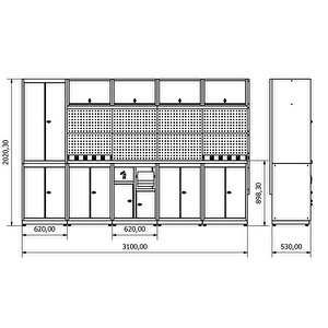 3.1 Metre Modüler Çalışma Tezgahı İe.36.18.23