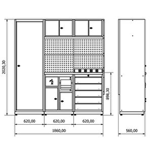 1.8 Metre Modüler Çalışma Tezgahı İe.36.18.04
