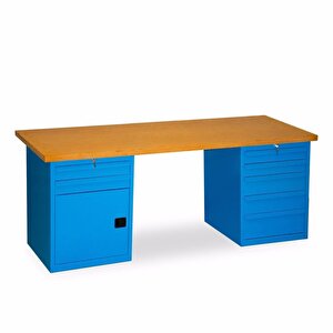 2.1 Metre Çalışma Tezgahı 7 Çekmeceli Dolaplı İe.cct.21.7