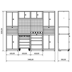 2.4 Metre Modüler Çalışma Tezgahı İe.36.18.19