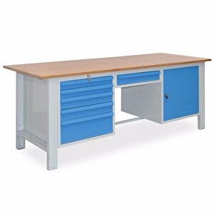 2.1 Metre Yükseklik Ayarlı Çalışma Tezgahı 6 Çekmeceli Dolaplı İe.yact.21.6.1
