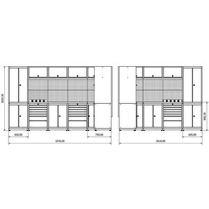3.2m X 2.6m Modüler Köşe Çalışma Tezgahı İe.36.18.81