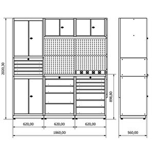 1.8 Metre Modüler Çalışma Tezgahı İe.36.18.05