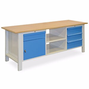 2.1 Metre Yükseklik Ayarlı Çalışma Tezgahı 4 Çekmeceli Dolaplı İe.yact.21.4