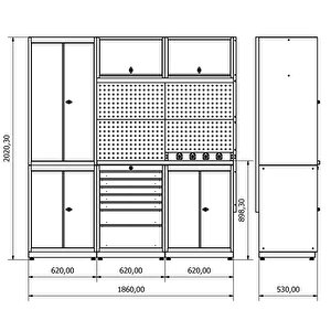 1.8 Metre Modüler Çalışma Tezgahı İe.36.18.01