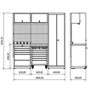 1.8 Metre Modüler Çalışma Tezgahı İe.36.18.06
