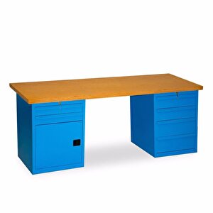 2.1 Metre Çalışma Tezgahı 6 Çekmeceli Dolaplı İe.cct.21.6