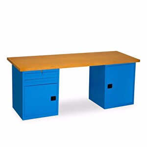 2.1 Metre Çalışma Tezgahı 2 Çekmeceli Dolaplı İe.cct.21.2