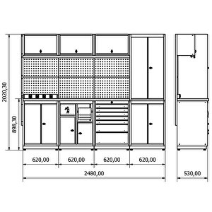 2.4 Metre Modüler Çalışma Tezgahı İe.36.18.13