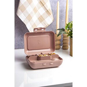 Pudra Lunch Box 2 Katlı 5 Bölmeli Kendinden Çatal Kaşıklı Beslenme Kutusu