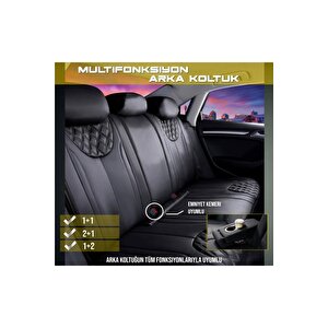 Opel Mokka X Uyumlu Lüx Deri Oto Koltuk Kılıfı Ön Arka Takım İron Si̇yah Siyah