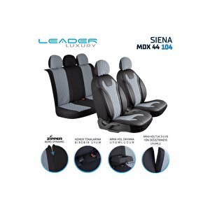 Fiat Egea Cross Uyumlu Lüx Yarı Deri Oto Koltuk Kılıfı Ön Arka Takım Yeni Siena Füme Füme