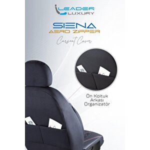 Alfa Romeo 159 Uyumlu Lüx Yarı Deri Oto Koltuk Kılıfı Ön Arka Takım Yeni Siena Si̇yah Kirmizi