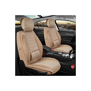 Seat İbiza Eski̇ Uyumlu Lüx Deri Oto Koltuk Kılıfı Ön Arka Takım Anka Bej Bej