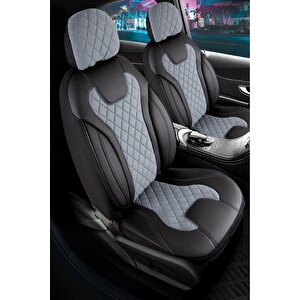 Volkswagen Golf 6 Uyumlu Lüx Yarı Deri Oto Koltuk Kılıfı Ön Arka Takım Yeni Siena Füme
