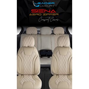 Seat Toledo Uyumlu Lüx Yarı Deri Oto Koltuk Kılıfı Ön Arka Takım Yeni Siena Bej