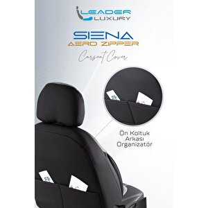 Renault Captur Uyumlu Lüx Yarı Deri Oto Koltuk Kılıfı Ön Arka Takım Yeni Siena Füme