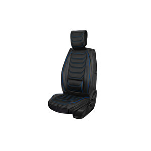 Hyundai İ30 Eski Uyumlu Lüx Deri Oto Koltuk Kılıfı Ön Arka Takım Anka Si̇yah Mavi̇