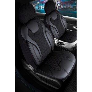 Peugeot 107 Uyumlu Lüx Yarı Deri Oto Koltuk Kılıfı Ön Arka Takım Yeni Siena Si̇yah